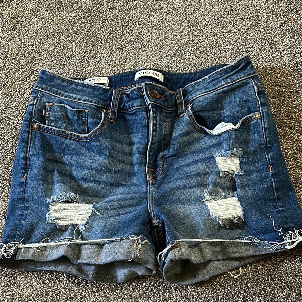 Vigoss Distressed Blue Denim Shorts